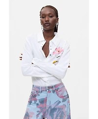 Desigual Women's Printed Wide Leg Jeans