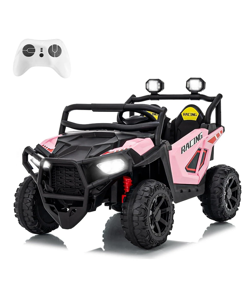 43.5x28.5x29.5 Inch 24V Kids Ride On Electric Utv 2 Seater with Remote Control, 4WD Battery Powered Off-Road Vehicle for Outdoor Fun, Blue, Ages 3-6