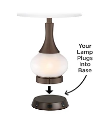 360 Lighting Southwestern Table Lamp with Usb and Ac Power Outlet Workstation Charging Base 29" Tall Brown Hammered Pot Living Room Bedroom