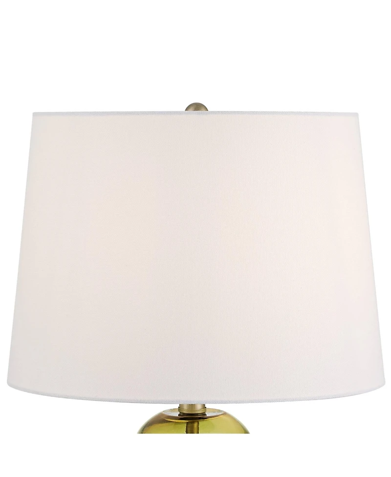 360 Lighting Grimmia 24" High Moss Green Glass Table Lamp with White Dimmer