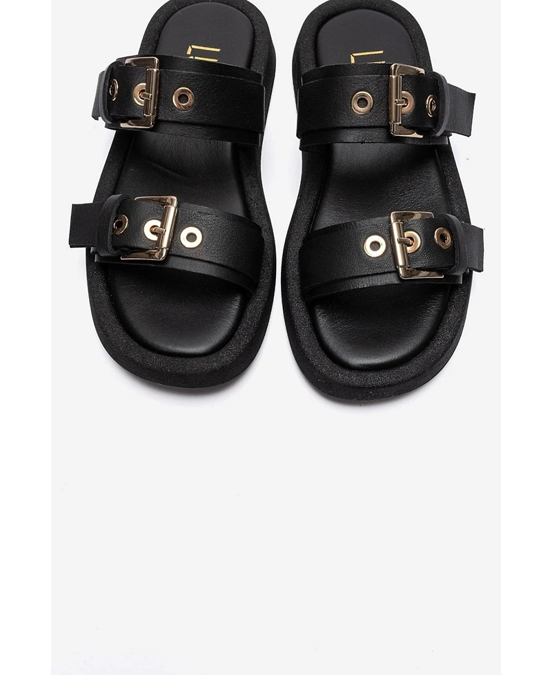Forever and Always Shoes Women's Dorel Leather Buckle Sandal