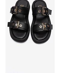 Forever and Always Shoes Women's Dorel Leather Buckle Sandal
