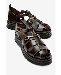 Forever and Always Shoes Women's Riela Leather Buckle Sandal