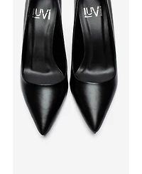 Forever and Always Shoes Women's Clyde Leather Stiletto Pointed Toe Pump