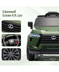 42 Inch Licensed Lexus Ride On Car, 12V Kids Electric Vehicle with Remote Control and Led Lights, Red/Green/Gray/Black/White, Ages 3-6