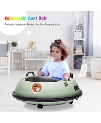 12V Kids Ride On Bumper Car, Battery Powered 360degree(s) Spin Toy with Dual Motors for Indoor Outdoor Fun, Blue/Green/Pink/White, Ages 3-6