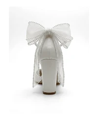 Forever and Always Shoes Women's Elvienne Pointed Toe Block Heel Bridal Sandal