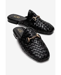 Forever and Always Shoes Women's Senia Leather Woven Mule