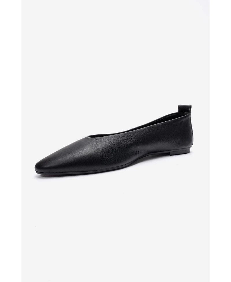 Forever and Always Shoes Women's Jenas Leather Ballet Flat