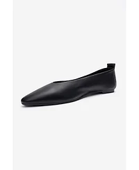 Forever and Always Shoes Women's Jenas Leather Ballet Flat