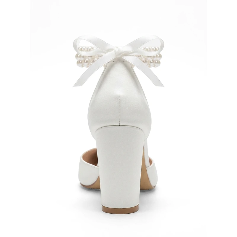 Prologue Shoes Women's Sora Block Heel Bridal Pump