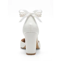Prologue Shoes Women's Sora Block Heel Bridal Pump