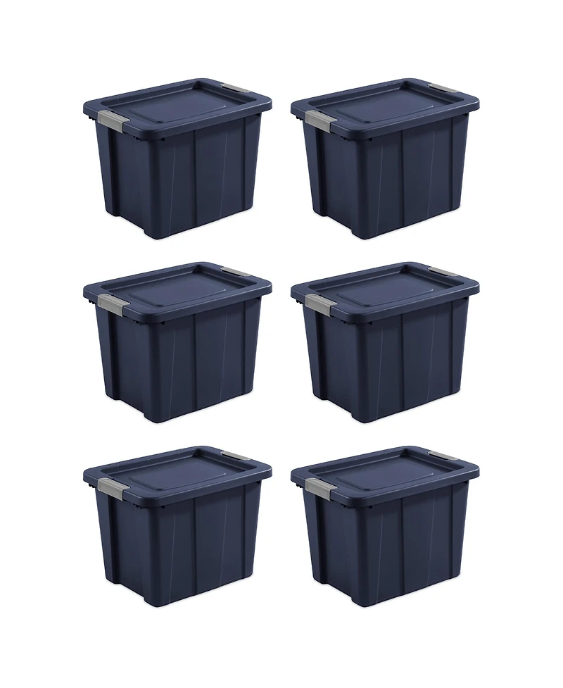 Sterilite 18 Gal Latching Tuff1 Stackable Storage Tote with Latching Lid, 6 Pack