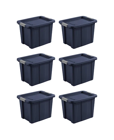 Sterilite 18 Gal Latching Tuff1 Stackable Storage Tote with Latching Lid, 6 Pack