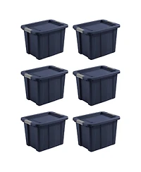 Sterilite 18 Gal Latching Tuff1 Stackable Storage Tote with Latching Lid, 6 Pack