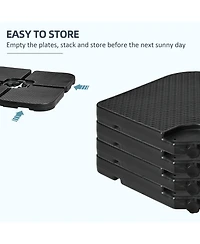 Outsunny 4-Piece 175lb Cantilever Patio Umbrella Base Weights for Offset Hanging Umbrella, Fasteners, Hdpe Water or Sand Filled Umbrella Weights for C