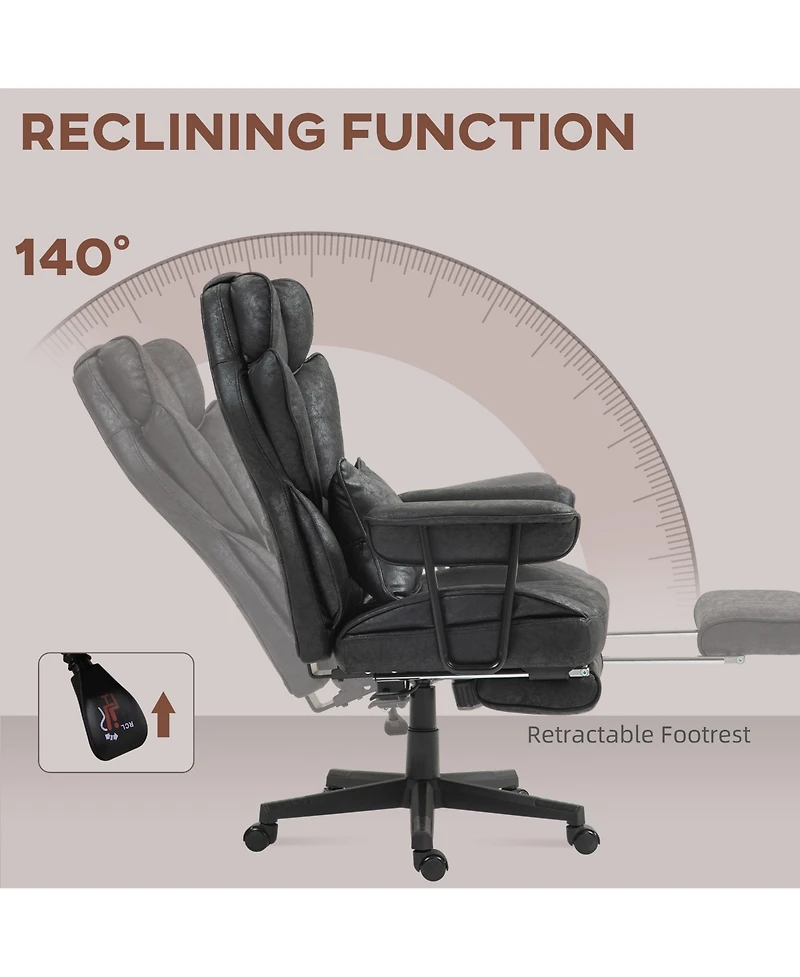 Homcom 396lbs. Big and Tall Office Chair with Footrest & Wide Seat,
