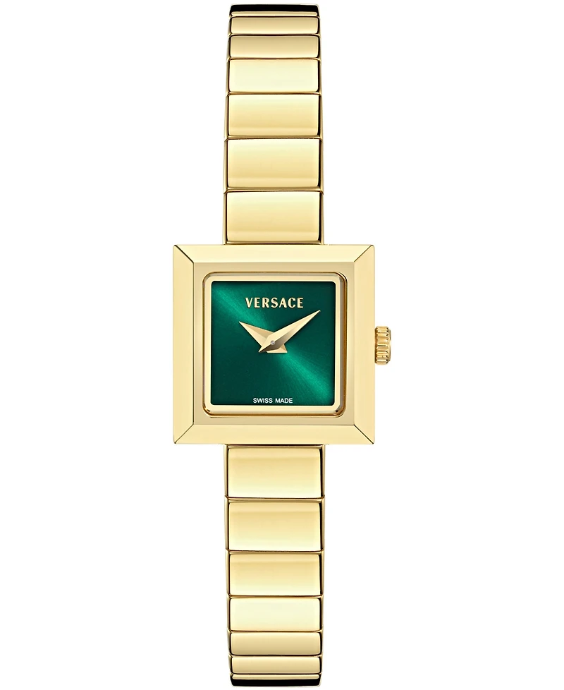 Versace Women's V-Square Petite Ip Yellow Gold Stainless Steel Bracelet Watch 18x18mm