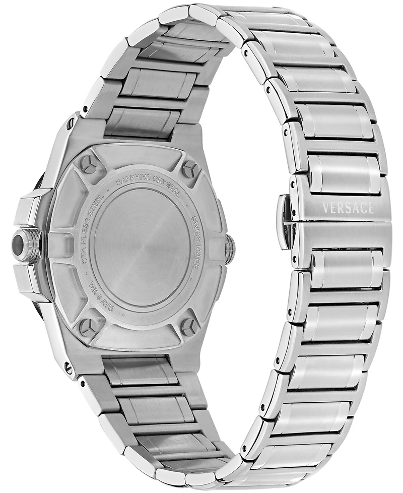 Versace Men's Greca Reaction Gmt Ip Black Stainless Steel Bracelet Watch 41mm