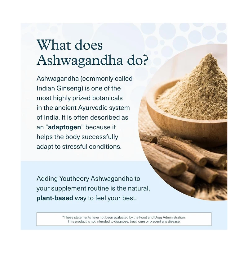 Youtheory Ashwagandha Liquid Blueberry 600 mg 12 Pouches