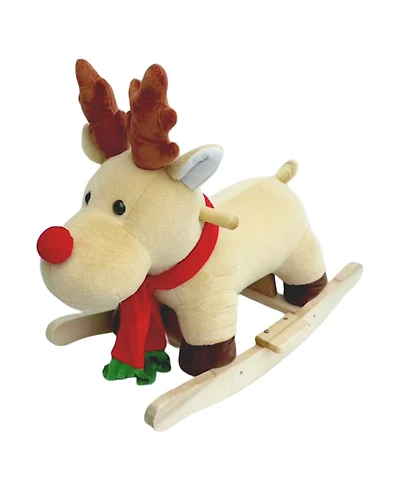 Yobtop Kids Plush Dinosaur Rocking Toy with Safety Belt, 110 lbs Capacity, Ages 1+