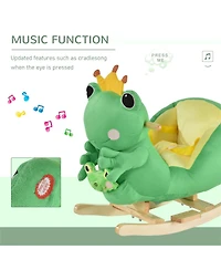 Yobtop Frog Style Rocker Soft Plush Fabric Music Rocking Horse Toy, Ages 18-36 Months