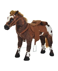 Yobtop Sound-Making Padded Ride-On Horse Toy, 110 lb. Capacity, Ages 3+