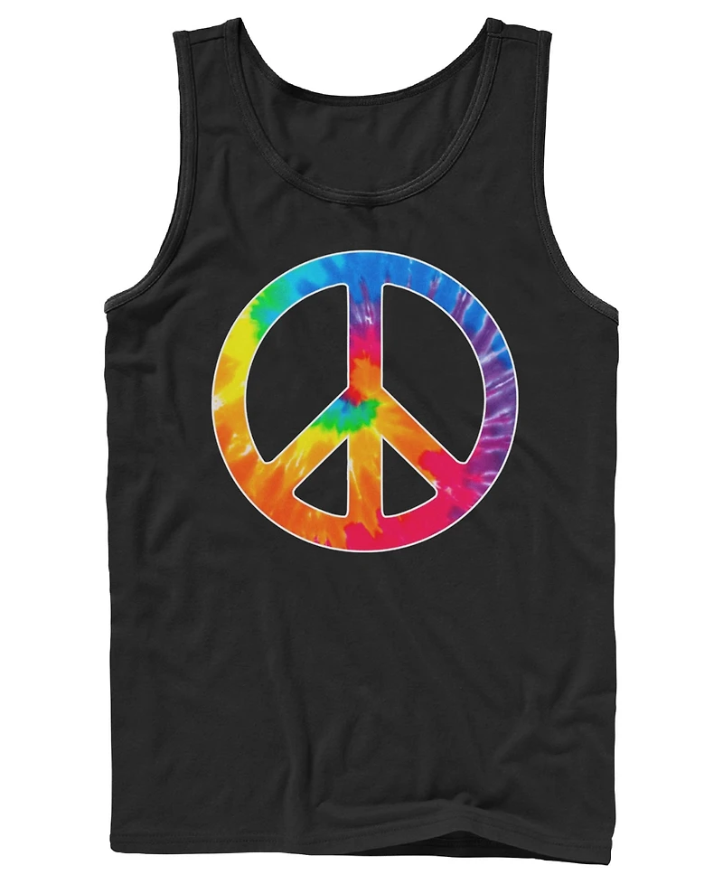 Design By Humans Men's Tie Dye Peace Sleeveless Tank Top