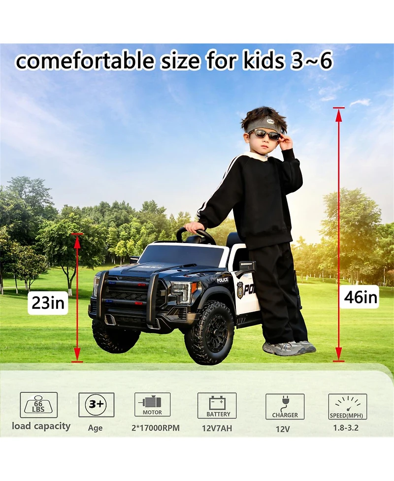 Yobtop Kids 12V Ride-On Car with Remote Control, 4-Wheel Shock Absorption & Music Player, 1 Rider, Ages 3+