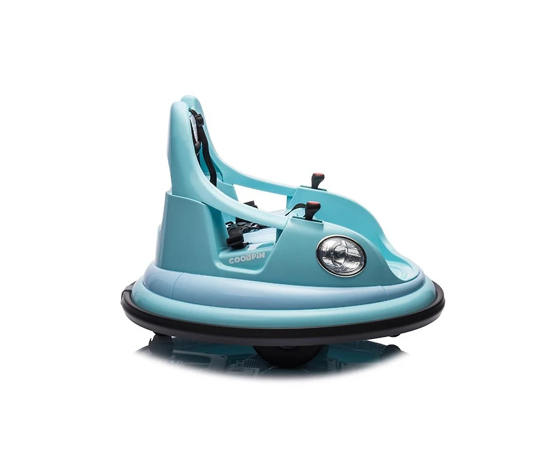 Yobtop 12V Kids Ride On Bumper Car with Remote Control, Led Lights & 360-Degree Spin, Ages 1.5+