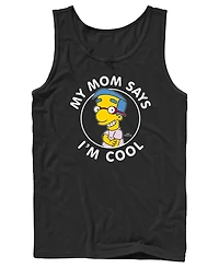 Fifth Sun Men's The Simpsons Milhouse My Mom Says I'm Cool Graphic Tank Top