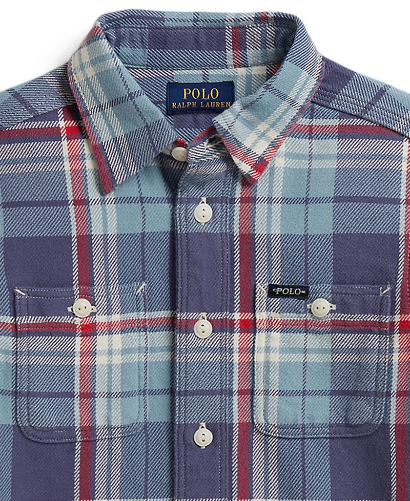 Polo Ralph Lauren Boys' 2T-7 Plaid Cotton Flannel Work Shirt