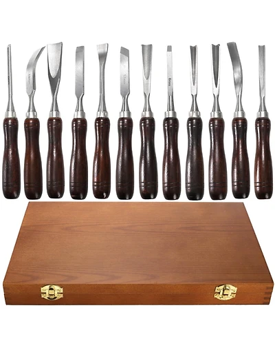 Xdovet Wood Chisel Set Woodworking Carving Tools Wooden Box Cr-v Steel Gouge Turning Craftsman