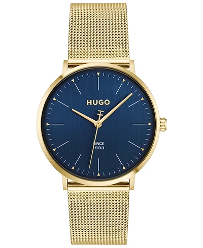 Hugo Boss Men's Style Quartz Ionic Plated Thin Gold Steel Watch 40mm