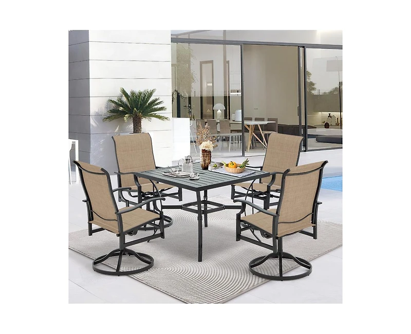 Erommy 4 - Person Patio Dining Set with Square Table
