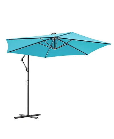 Sonkuki 10 Feet Outdoor Patio Hanging Offset Cantilever Umbrella, Cantilever Umbrella with Cross Base