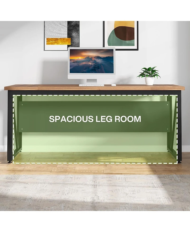 Tribesigns 63" Computer Desk with Steel Legs