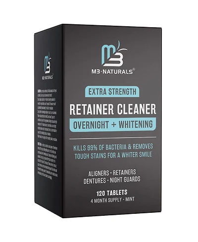 M3 Overnight Retainer Cleaner Tablets with Whitening Formula Dental Appliance Cleaning Tablets 120 Count