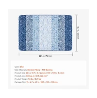 Slickblue 30x20 Inch Microfiber Bathroom Rug with Non Slip Quick Dry Backing