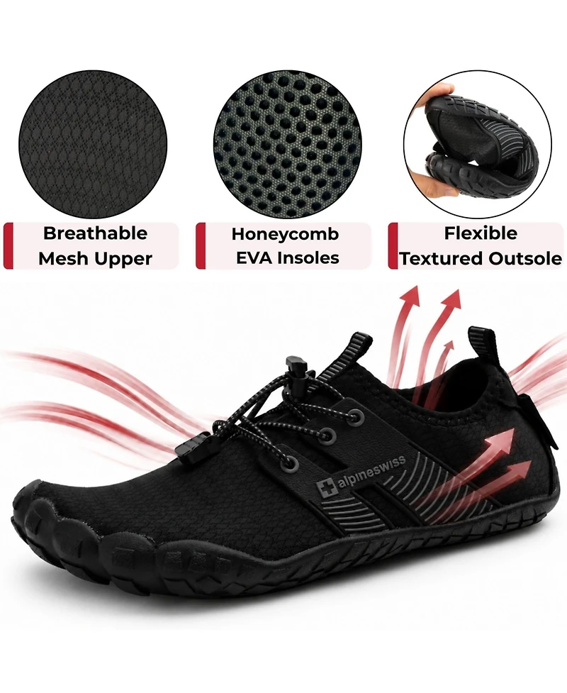 Alpine Swiss Men's Quick-Dry Water Shoes Non-Slip Lightweight Beach Barefoot Sneakers