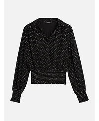 Scotch & Soda Women's Fil Coupe Smocked V-Neck Top