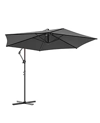 Sonkuki 10 Feet Outdoor Patio Hanging Offset Cantilever Umbrella, Umbrella with Cross Base