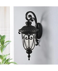 Asagikoiai 23" Outdoor Wall Lantern with Bubble Glass, Weatherproof Aluminum Porch Lantern