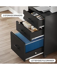 Tribesigns 3-Drawer Mobile File Cabinet with Casters