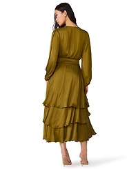 Steve Madden Women's Bei Smocked-Waist Tiered High-Low Dress