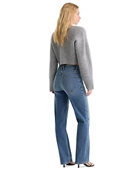Good American Women's True Straight High-Rise Straight-Leg Jeans