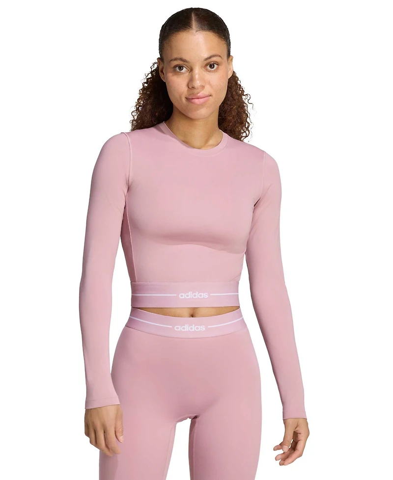 adidas Women's Long-Sleeve Cropped Tight-Fit Top