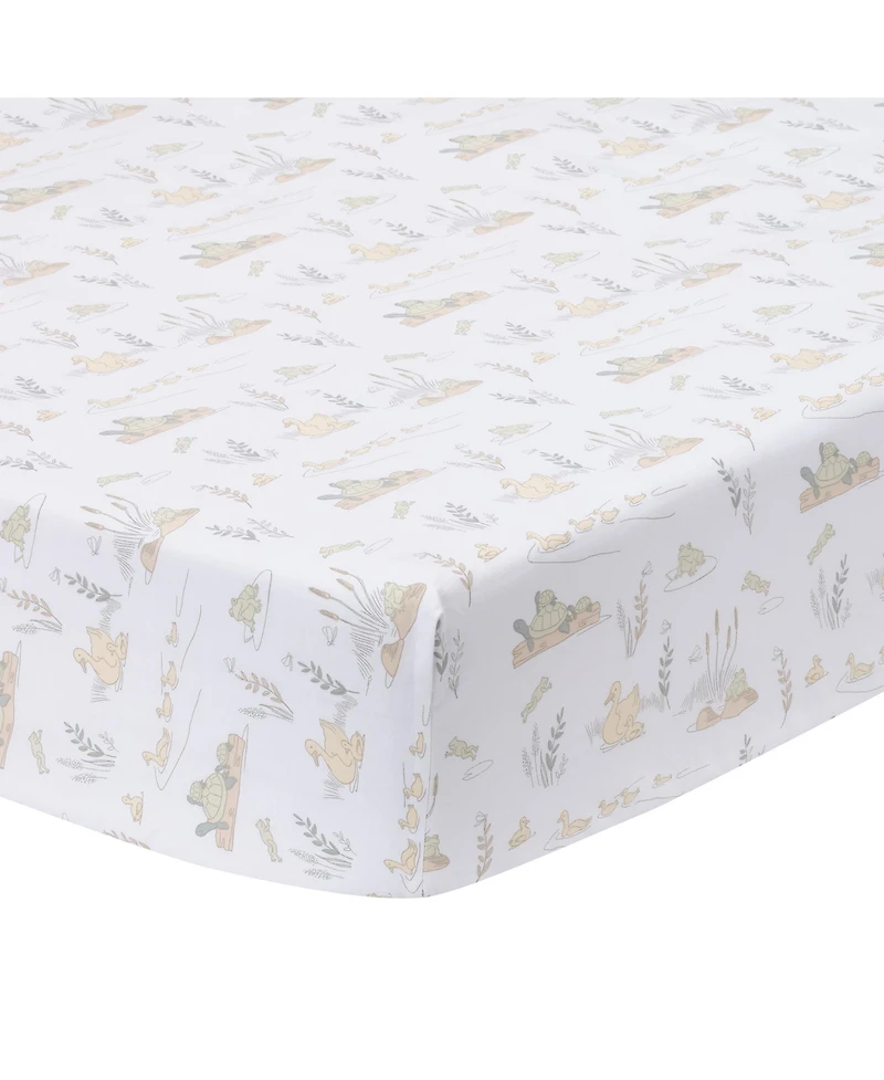 Lambs and Ivy Froggy and Friends Embroidered 3-Piece Baby Crib Bedding Set