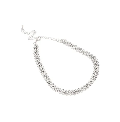 Sohi Women's Silver-Toned Choker Necklace