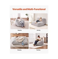 Slickblue Large Bean Bag Chair for Adults with Washable Cover and Side Pocket